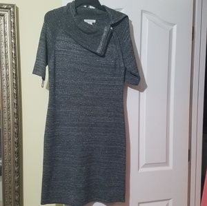 Liz Claiborne short sleeve zip neck sweater dress